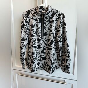 Soft Surroundings size LARGE Winona Pullover Mock Neck 1/4 Zip Puff Sleeve